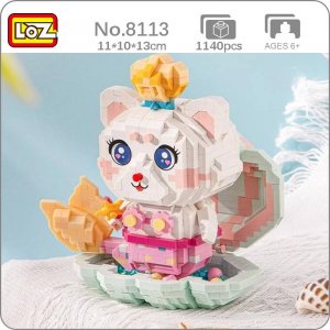8113 мир животных Русалка кошка принцесса ракушка Корона кукла для домашних DIY мини алмазные блоки кирпичи Строительная игрушка детей без коробки LOZ