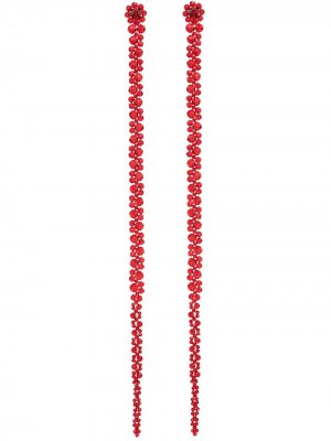 Серьги-подвески с кристаллами Simone Rocha. Цвет: красный