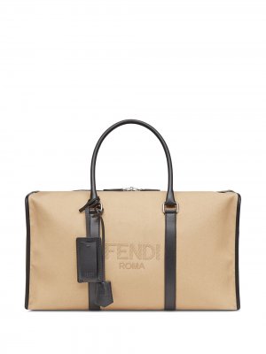 Дорожная сумка с логотипом Fendi. Цвет: нейтральные цвета