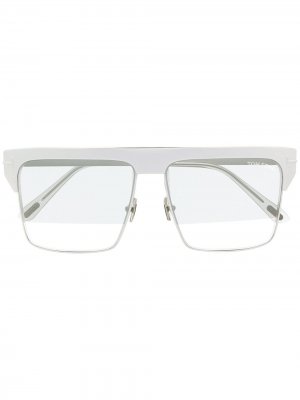 Солнцезащитные очки с затемненными линзами TOM FORD Eyewear. Цвет: серебристый