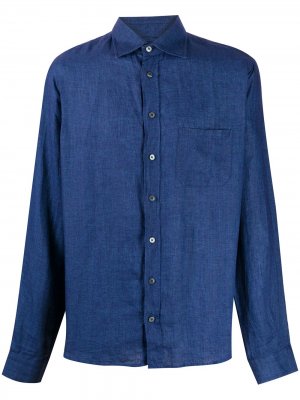Рубашка с накладным карманом и длинными рукавами Sease. Цвет: синий