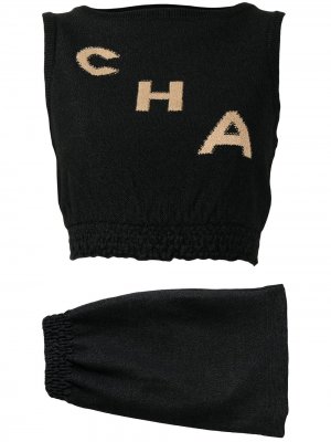 Комплект из топа и юбки 2019-го года Chanel Pre-Owned. Цвет: черный