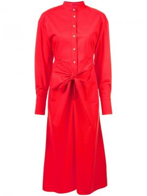 Платье-рубашка с завязкой Proenza Schouler. Цвет: красный