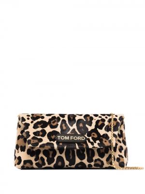 Маленькая сумка на плечо Label с леопардовым принтом TOM FORD. Цвет: черный