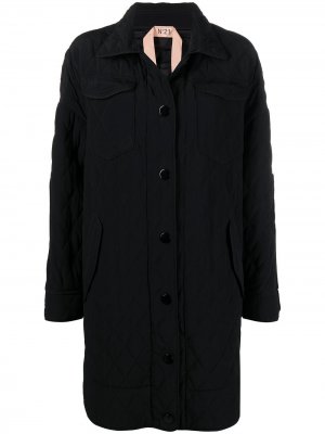 Стеганое пальто миди Nº21. Цвет: черный