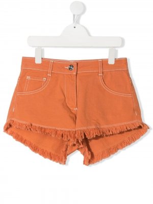 Джинсовые шорты с необработанными краями TWINSET Kids. Цвет: оранжевый