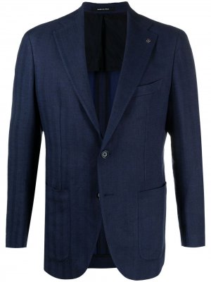 Однобортный пиджак в полоску Tagliatore. Цвет: синий