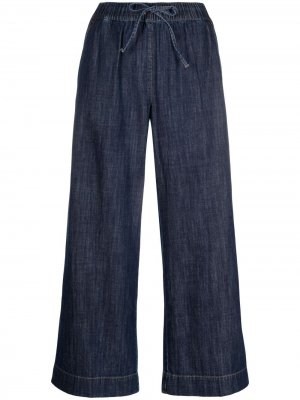Укороченные джинсы широкого кроя P.A.R.O.S.H.. Цвет: синий