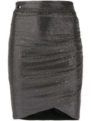 Декорированная юбка мини Philipp Plein. Цвет: серебристый