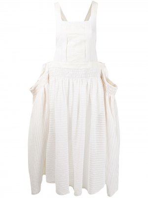 Платье-сарафан с квадратным вырезом Renli Su. Цвет: белый