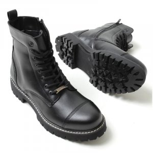 Черная мужская обувь, ботинки для мужчин, не кожаные, на молнии и шнуровке, зимний сезон, снег, лодыжки, теплые, удобные, высокое качество, CH009 Chekich