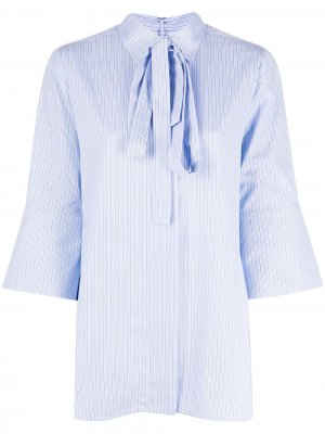 Полосатая блузка с бантом Valentino. Цвет: синий