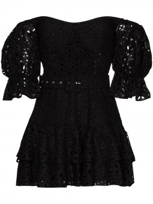 Платье мини Jean с открытыми плечами Charo Ruiz Ibiza. Цвет: черный
