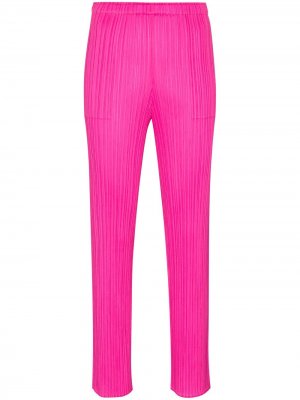 Плиссированные брюки прямого кроя Pleats Please Issey Miyake. Цвет: розовый