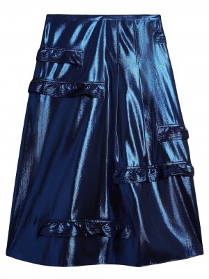 Блестящая юбка с оборками Burberry. Цвет: синий