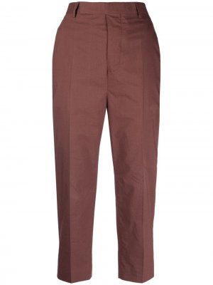Укороченные брюки с завышенной талией Rick Owens. Цвет: коричневый