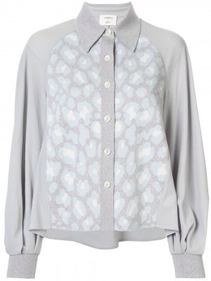 Блузка с контрастной вставкой Onefifteen. Цвет: синий