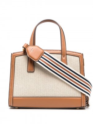Плетеная сумка-тоут с логотипом Tory Burch. Цвет: коричневый