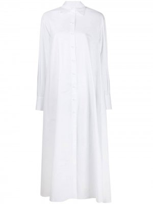 Длинное платье-рубашка Valentino. Цвет: белый