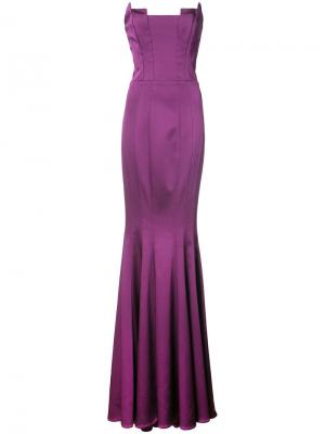 Вечернее платье Janis Zac Posen. Цвет: розовый и фиолетовый
