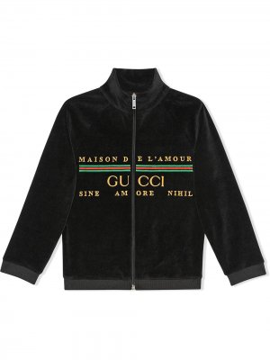 Куртка Maison de LAmour на молнии Gucci Kids. Цвет: черный
