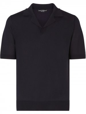 Рубашка поло с косым воротником Dolce & Gabbana. Цвет: синий