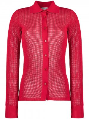 Прозрачная сетчатая рубашка Bottega Veneta. Цвет: красный