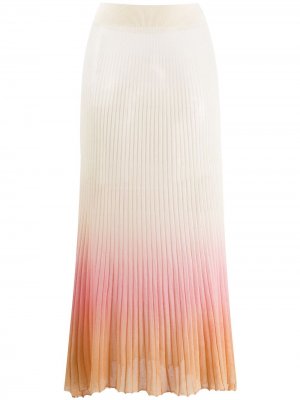 Плиссированная трикотажная юбка Helado с эффектом деграде Jacquemus. Цвет: нейтральные цвета