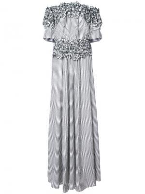Вечернее платье Maia с цветочной вышивкой Zac Posen. Цвет: черный