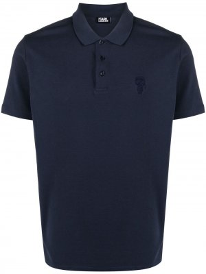 Рубашка поло с вышитым логотипом Karl Lagerfeld. Цвет: синий