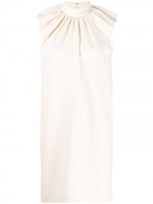 Платье миди со сборками Victoria Beckham. Цвет: нейтральные цвета