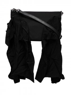 Сумка на плечо с драпировкой Discord Yohji Yamamoto. Цвет: черный