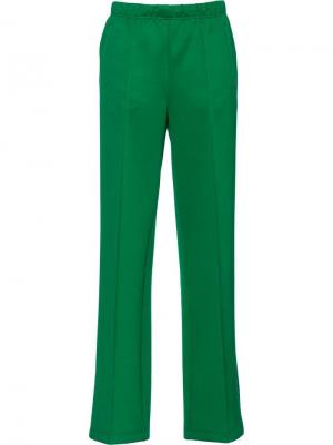 Прямые спортивные брюки Prada. Цвет: зеленый