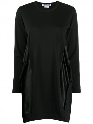 Платье-футболка с атласными вставками Comme Des Garçons. Цвет: черный
