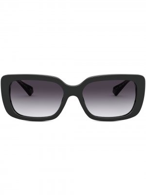 Солнцезащитные очки в квадратной оправе Bvlgari. Цвет: черный