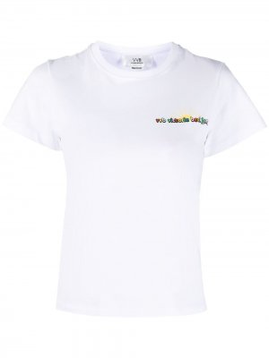 Узкая футболка с логотипом Victoria Beckham. Цвет: белый
