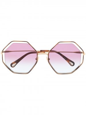 Солнцезащитные очки в восьмиугольной оправе Chloé Eyewear. Цвет: фиолетовый