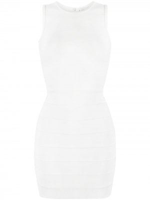 Платье мини Icon без рукавов Hervé Léger. Цвет: белый