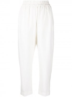 Укороченные брюки с эластичным поясом Forte. Цвет: белый
