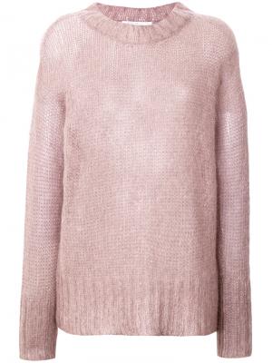 Свободный фактурный свитер Agnona. Цвет: розовый и фиолетовый