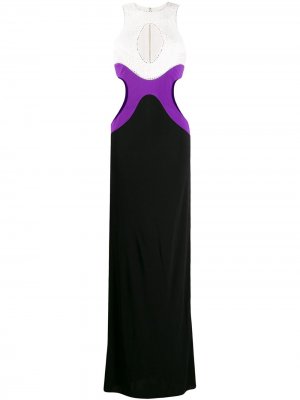 Вечернее платье в стиле колор-блок Emilio Pucci. Цвет: черный