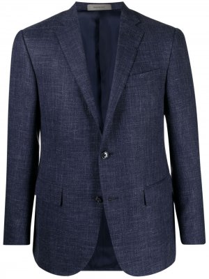 Однобортный пиджак с заостренными лацканами Corneliani. Цвет: синий