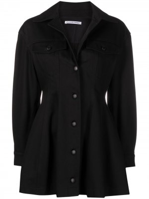 Однобортное пальто со сборками alexanderwang.t. Цвет: черный