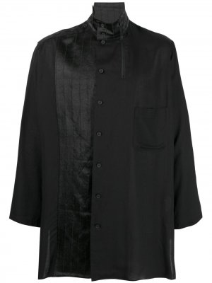 Рубашка с бархатной отделкой Yohji Yamamoto. Цвет: черный