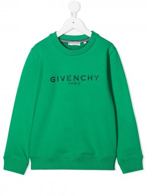 Футболка с круглым вырезом и логотипом Givenchy Kids. Цвет: зеленый