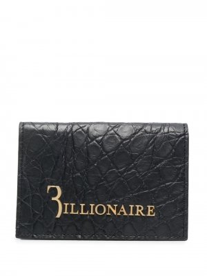 Бумажник с тиснением под крокодила Billionaire. Цвет: черный