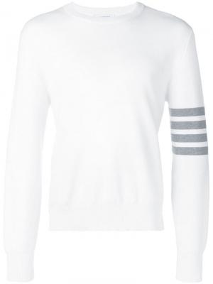 Пуловер с полосками Thom Browne. Цвет: белый