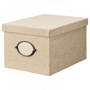 Ящик для хранения ИКЕА КВАРНВИК крышка бежевый 25х35х20 см IKEA