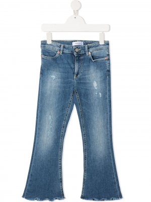 Расклешенные джинсы с эффектом потертости Dondup Kids. Цвет: синий