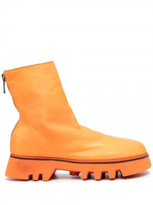Ботинки на массивной подошве Guidi. Цвет: оранжевый